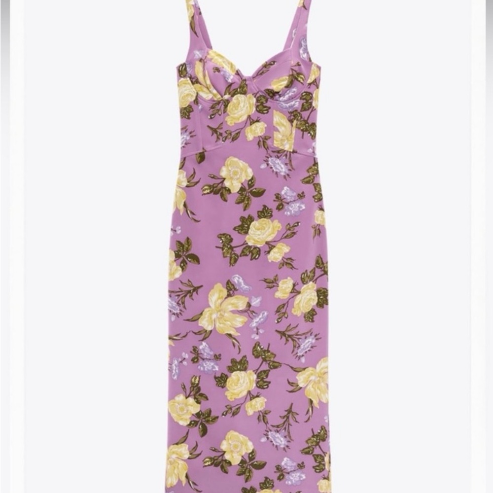 Zara Purple Floral Maxi Dress - Picture 4 of 6